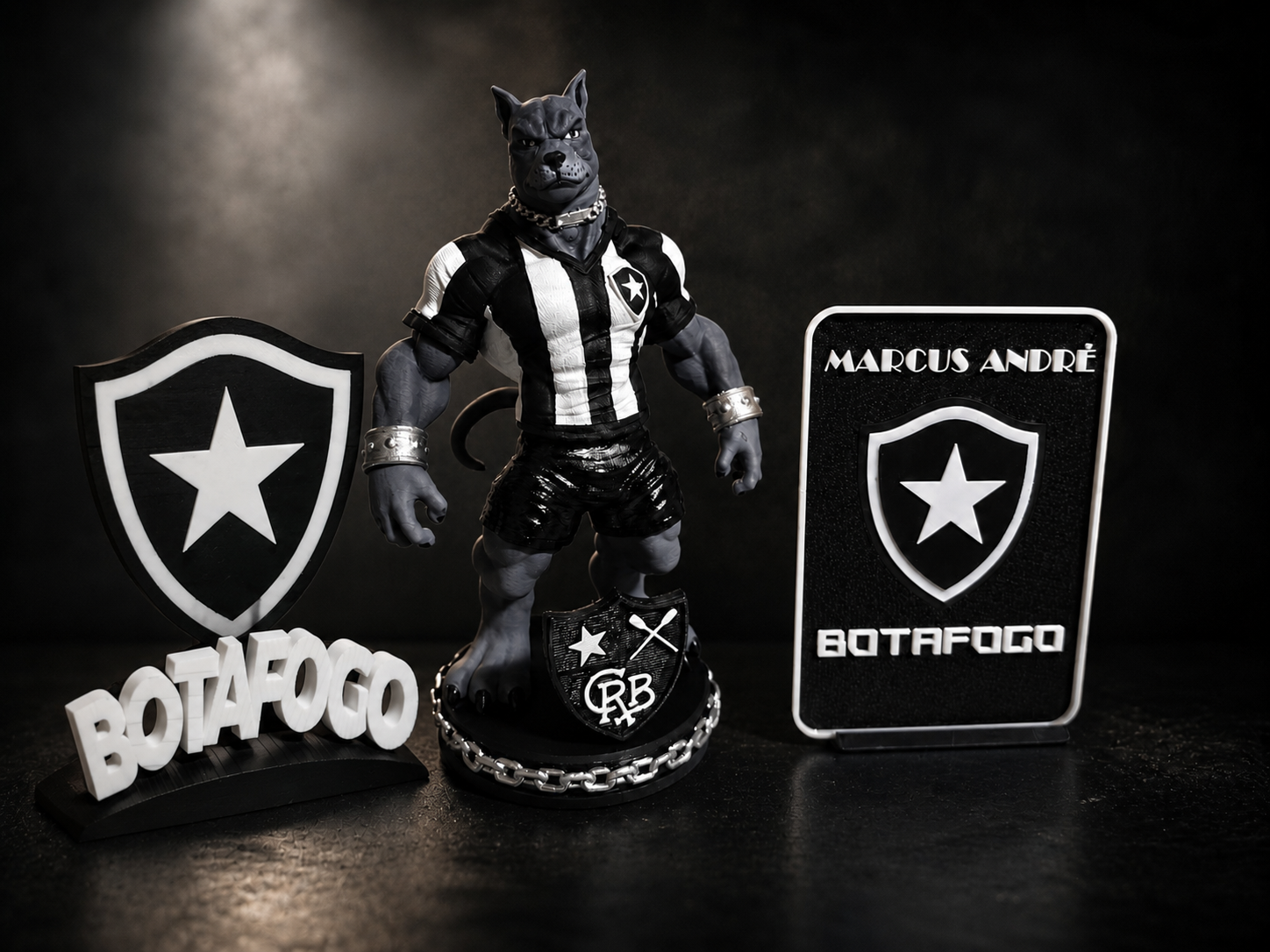 Pitbull Glorioso — Botafogo — Pitbull Glorioso com placa