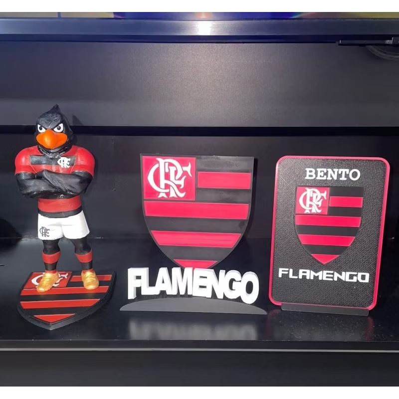 Urubu Rubro-Negro — Flamengo — Mascote Rubro-Negro + placa personalizada